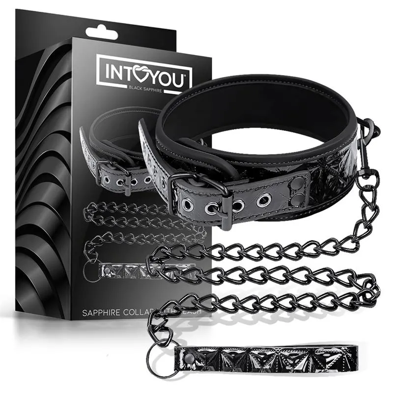 Collar con Correa Sapphire Cuero Vegano · BLACK SAPPHIRE · Accesorios y Sets