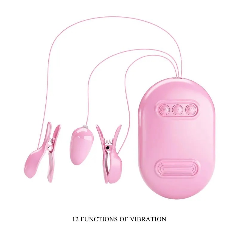 Surprise Box Huevo Vibrador y Pinzas para Pezones con Electro Estimulación Rosa · PRETTYLOVE · Estimuladores de Clítoris — Foto 3