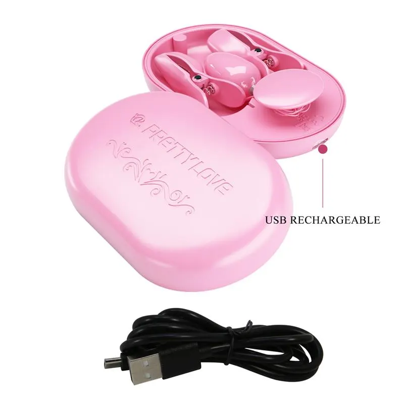 Surprise Box Huevo Vibrador y Pinzas para Pezones con Electro Estimulación Rosa · PRETTYLOVE · Estimuladores de Clítoris — Foto 9
