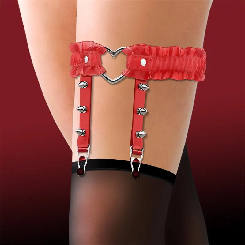 Liga con Aro en Forma de Corazón y Volantes Cuero Vegano Talla Única · CINDERELLA · Accesorios y Sets
