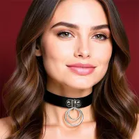Collar con Doble Aro Cuero Vegano Talla Única · CINDERELLA · Accesorios y Sets