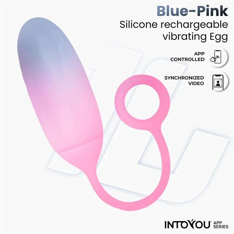 Huevo Silicona Doble Capa con APP Azul/Rosa · INTOYOU APP SERIES · Huevos y Balas Vibradoras — photo 3