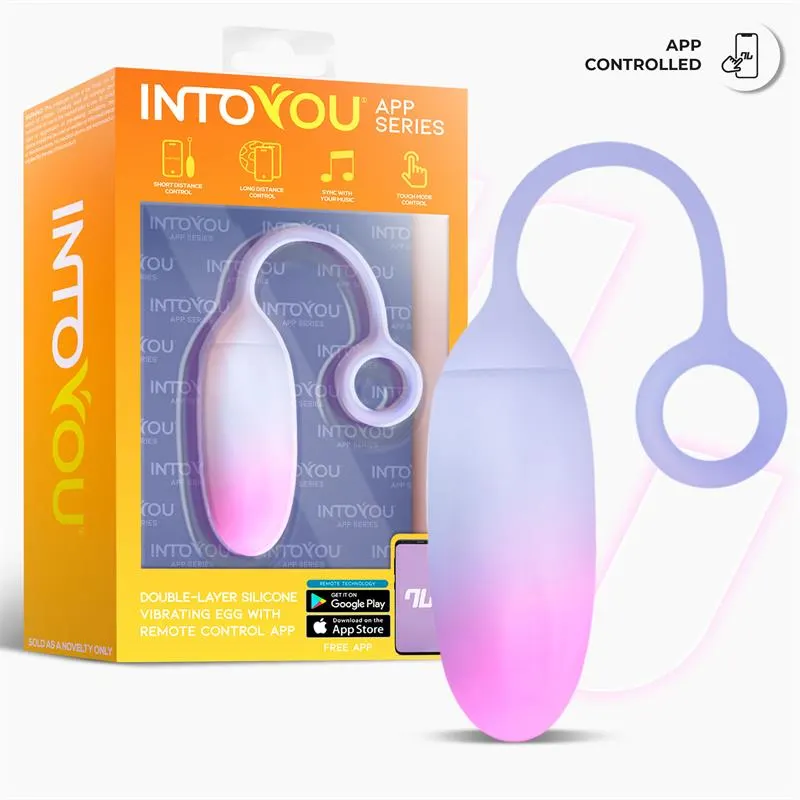 Huevo Silicona Doble Capa con APP Rosa/Azul · INTOYOU APP SERIES · Huevos y Balas Vibradoras — photo 2