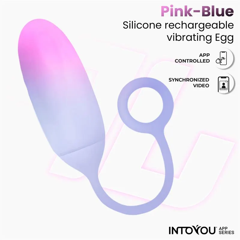Huevo Silicona Doble Capa con APP Rosa/Azul · INTOYOU APP SERIES · Huevos y Balas Vibradoras — photo 3