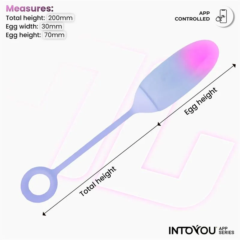 Huevo Silicona Doble Capa con APP Rosa/Azul · INTOYOU APP SERIES · Huevos y Balas Vibradoras — photo 9