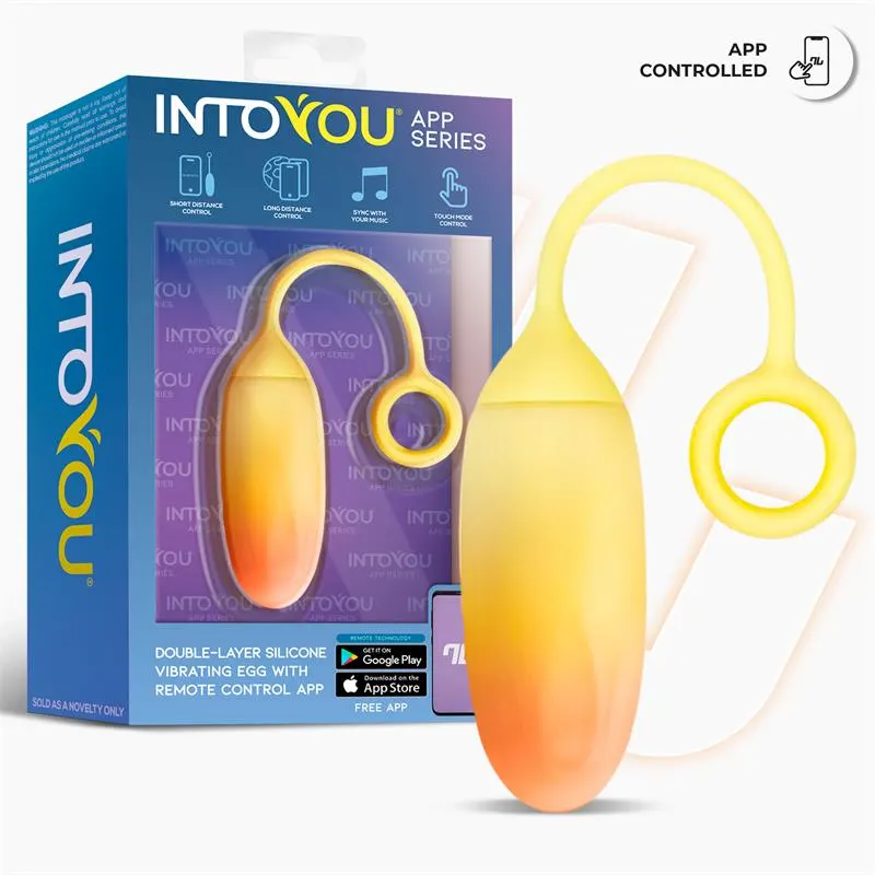 Huevo Silicona Doble Capa con APP Amarillo/Naranja · INTOYOU APP SERIES · Huevos y Balas Vibradoras — photo 2
