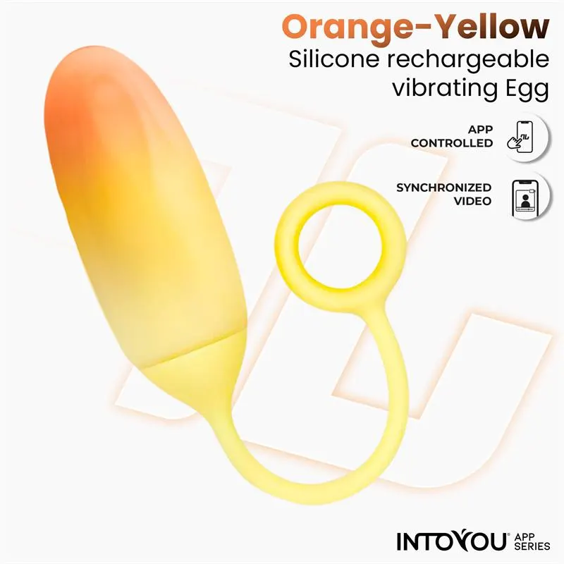 Huevo Silicona Doble Capa con APP Amarillo/Naranja · INTOYOU APP SERIES · Huevos y Balas Vibradoras — photo 3
