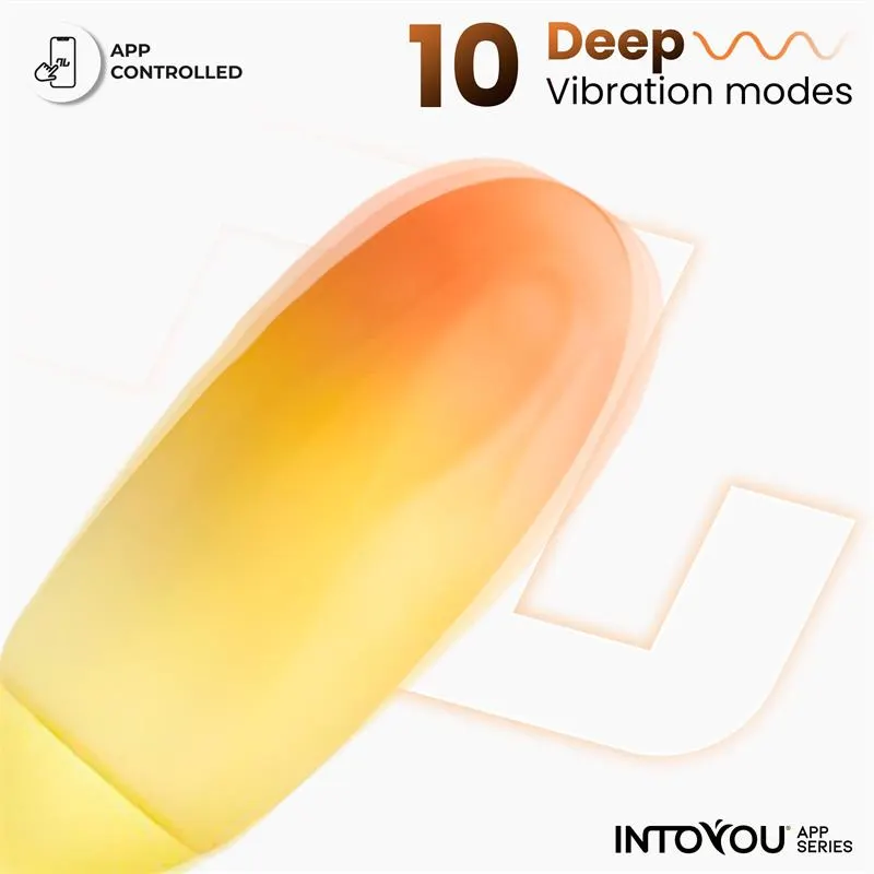 Huevo Silicona Doble Capa con APP Amarillo/Naranja · INTOYOU APP SERIES · Huevos y Balas Vibradoras — photo 4