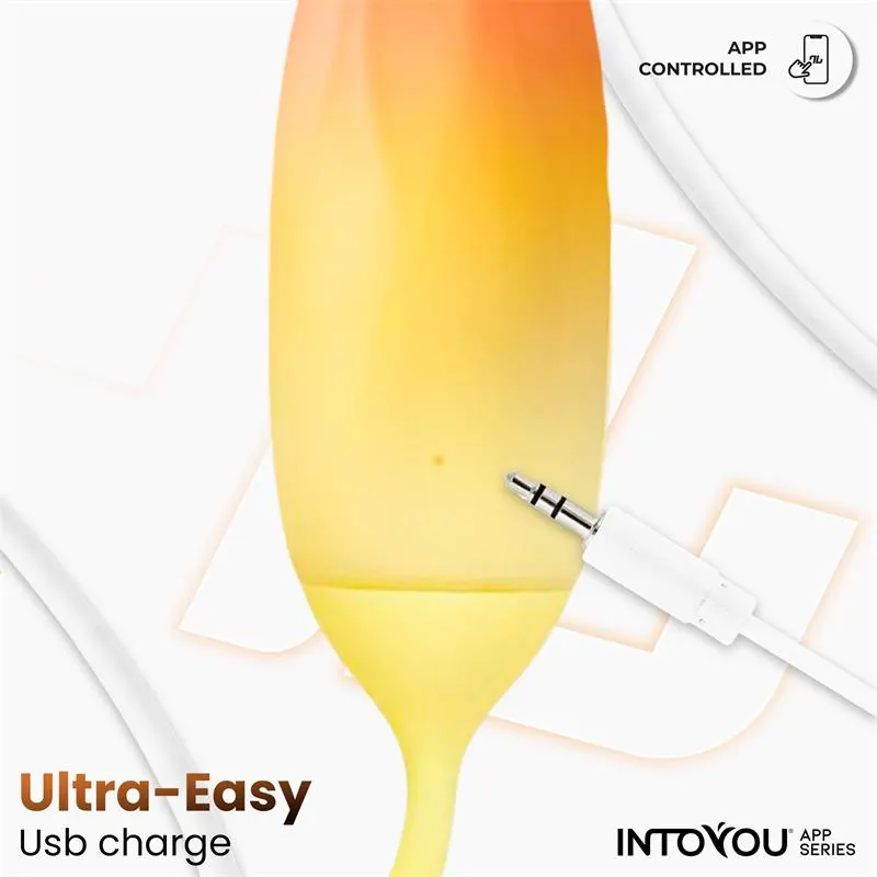 Huevo Silicona Doble Capa con APP Amarillo/Naranja · INTOYOU APP SERIES · Huevos y Balas Vibradoras — photo 8