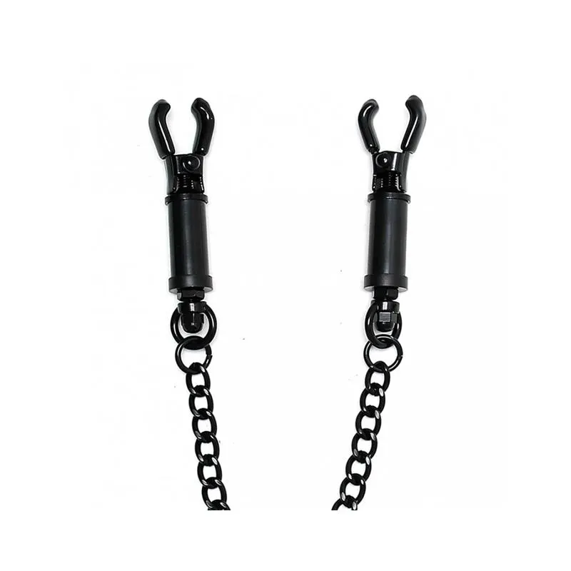 Pinzas para Pezones con Cadena Ajustable Negro · BONDAGE PLAY · Pinzas y Pezoneras — Foto 2