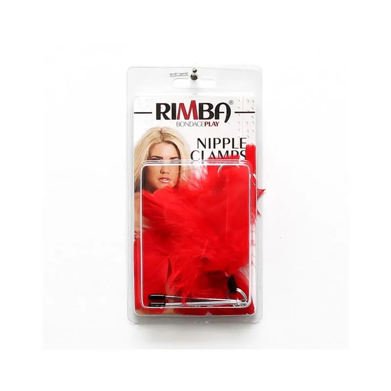 Pinzas para Pezones con Plumas Rojas Ajustables · BONDAGE PLAY · Pinzas y Pezoneras — photo 2