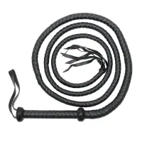 Látigo Trenzado Cuero Negro 250 cm · BONDAGE PLAY · Spanking y Azotes