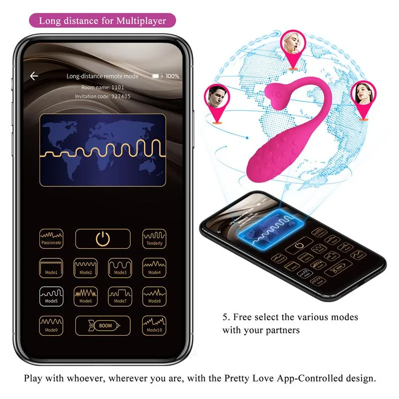 Fisherman Huevo Vibrador con APP · PRETTYLOVE · Huevos y Balas Vibradoras — Foto 15