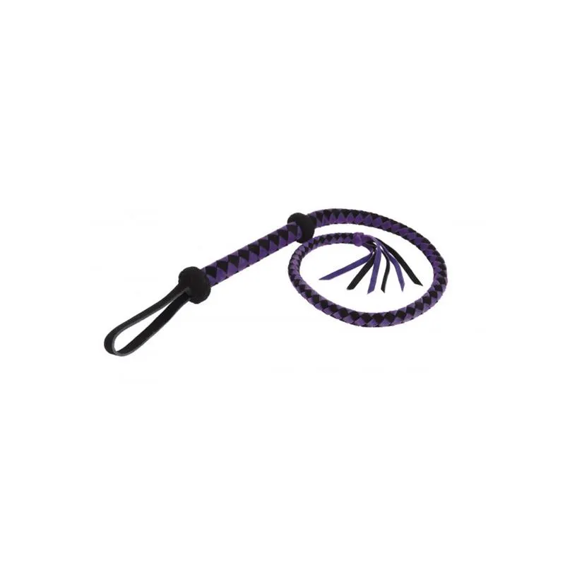 Látigo Árabe de Cuero Morado y Negro 100cm · BONDAGE PLAY · Spanking y Azotes