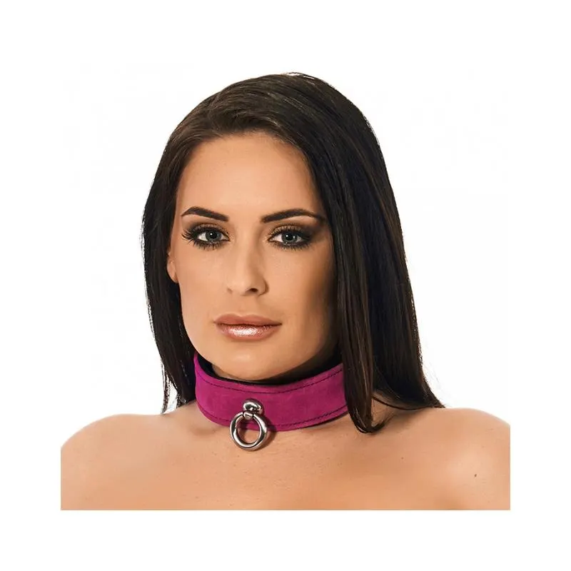 Collar de Cuero Rosa Ajustable · BONDAGE PLAY · Accesorios BDSM y Fetish