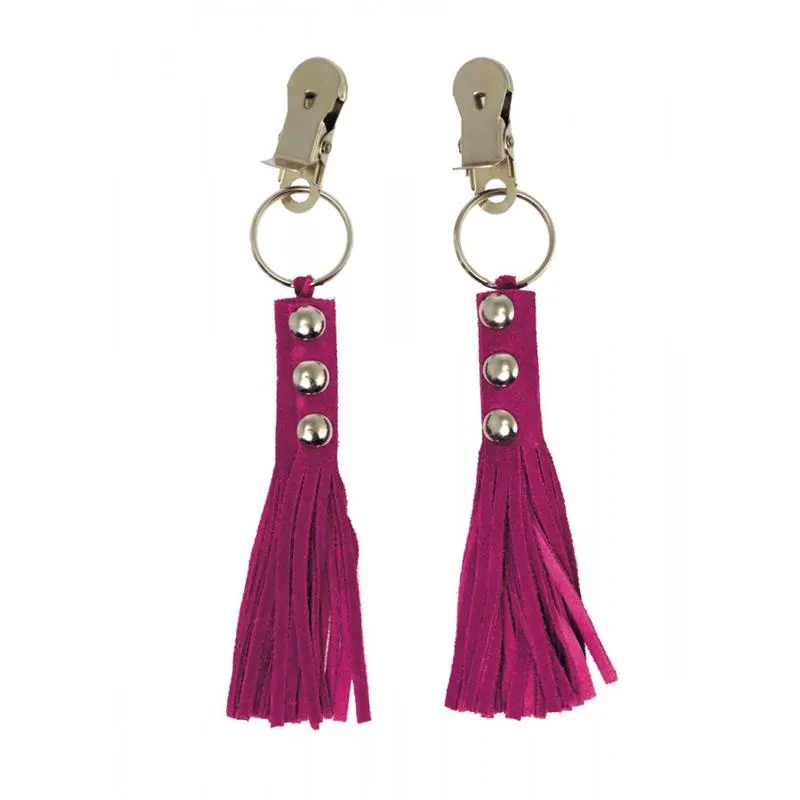 Pinzas para Pezones Cuero Rosa · BONDAGE PLAY · Pinzas y Pezoneras