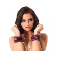 Esposas de Cuero Rosa Ajustable · BONDAGE PLAY · Esposas y Ataduras