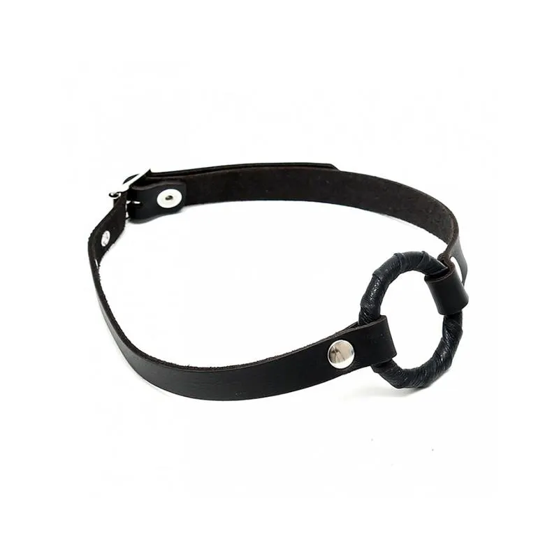 Mordaza Cuero con Anillo -O Ajustable · BONDAGE PLAY · Máscaras, Antifaces y Mordazas