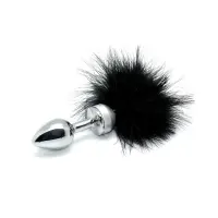 Plug Anal Metal con Plumas Negro 73mm · BONDAGE PLAY · Anal