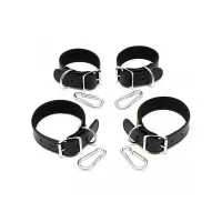 Set Esposas para Manos y Pies Cuero 2.5cm · BONDAGE PLAY · Esposas y Ataduras