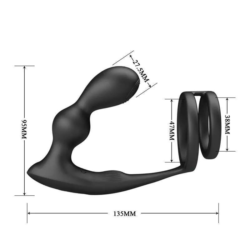 Marshall Plug Anal con Vibración y Anillo para el Pene y Testículos · PRETTYLOVE · Anal — photo 9