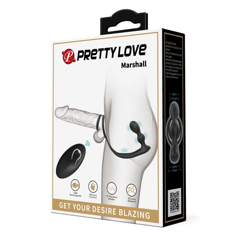 Marshall Plug Anal con Vibración y Anillo para el Pene y Testículos · PRETTYLOVE · Anal — photo 10