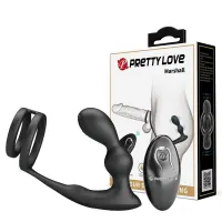 Marshall Plug Anal con Vibración y Anillo para el Pene y Testículos · PRETTYLOVE · Anal