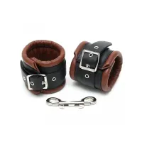 Esposas para Pies Cuero Negro y Marrón 7cm · BONDAGE PLAY · Esposas y Ataduras
