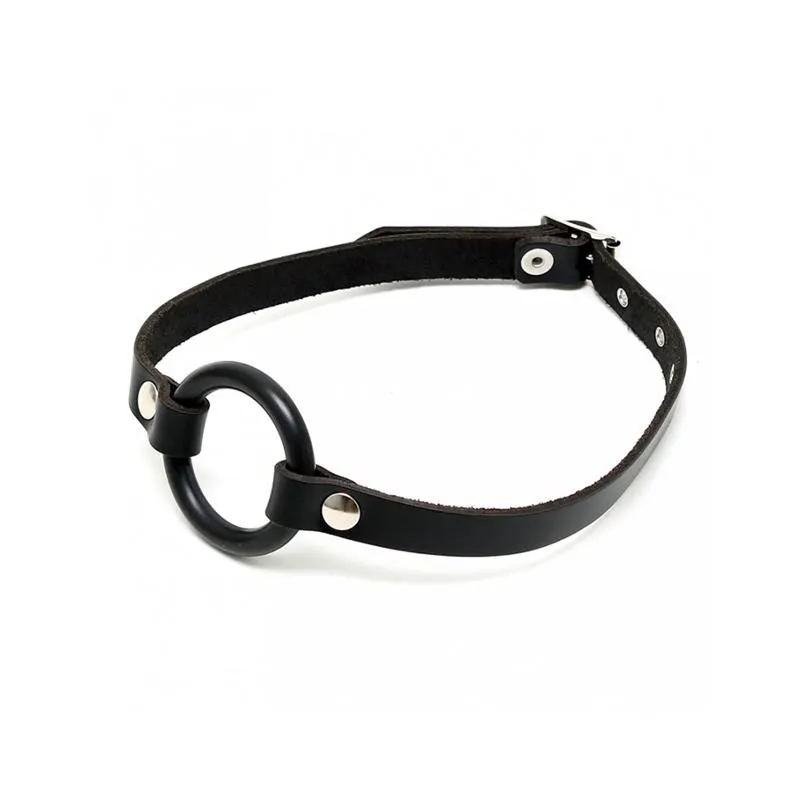 Mordaza Forma Anillo Cuero · BONDAGE PLAY · Máscaras, Antifaces y Mordazas