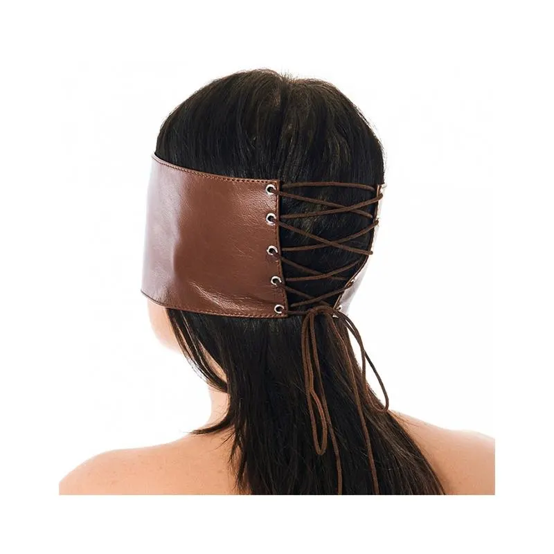 Antifaz Ancho Cuero Marrón · BONDAGE PLAY · Máscaras, Antifaces y Mordazas — photo 2