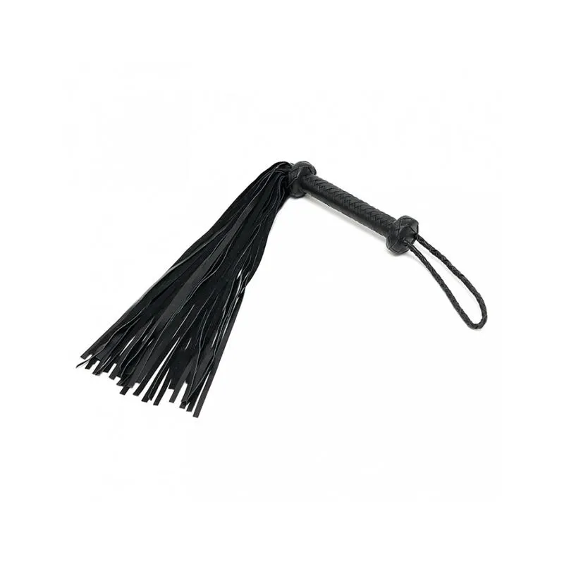 Flogger Trenzado Cuero Negro · BONDAGE PLAY · Spanking y Azotes
