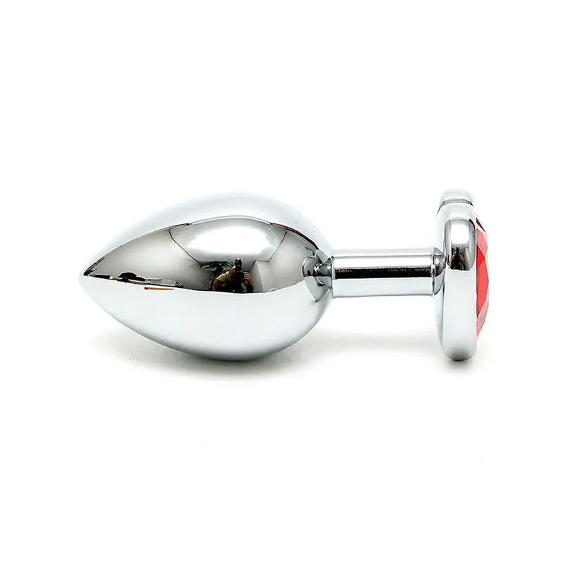 Plug Anal Acero Inox Cristal Corazón Rojo · BONDAGE PLAY · Anal — Foto 2