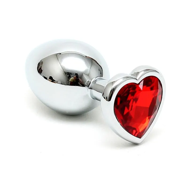 Plug Anal Acero Inox Cristal Corazón Rojo · BONDAGE PLAY · Anal