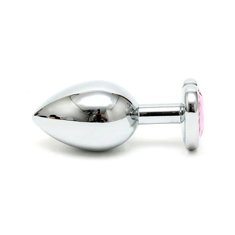 Plug Anal Acero Inox Cristal Corazón Rosa · BONDAGE PLAY · Anal — Foto 2