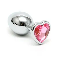 Plug Anal Acero Inox Cristal Corazón Rosa · BONDAGE PLAY · Anal