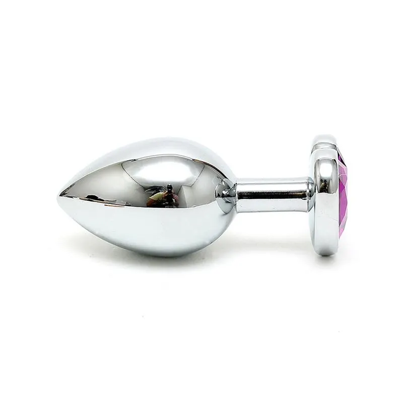 Plug Anal Acero Inox Cristal Corazón Púrpura · BONDAGE PLAY · Anal — Foto 2