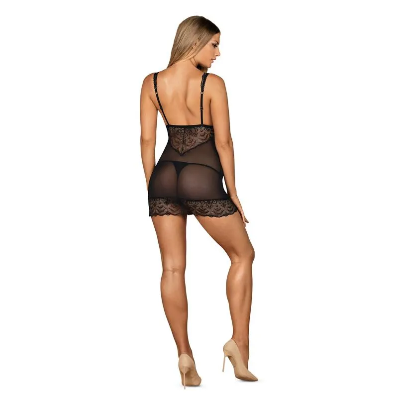 Firella Negligee y Tanga Negro · S/M · OBSESSIVE · Conjuntos y Bodies — photo 2