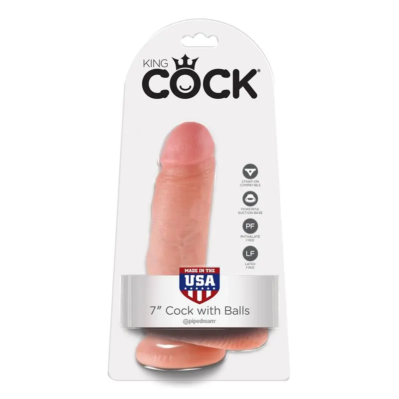 King Cock Pene con Testículos de 7 - Color Natural · KING COCK · Dildos — photo 2