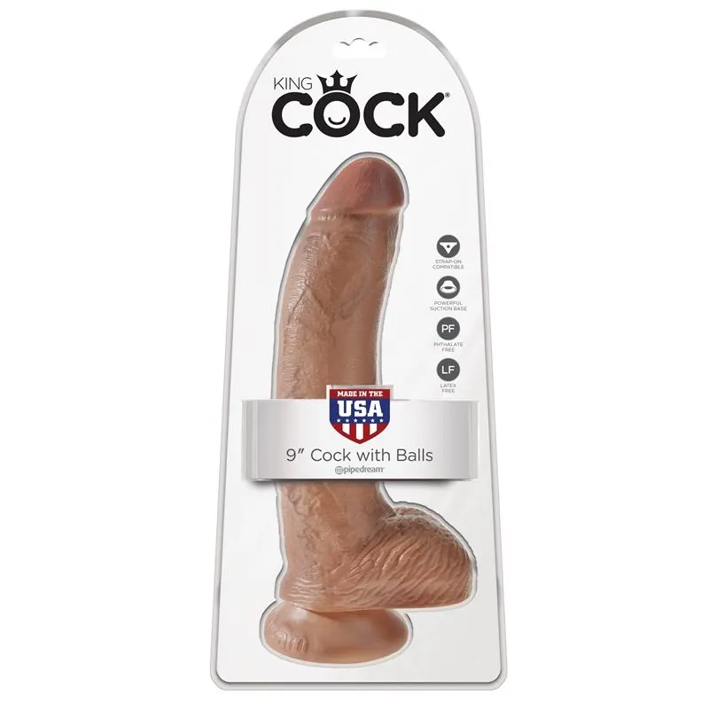 Dildo Reaslista con Testículos 9 Bronceado · KING COCK · Dildos — Foto 2