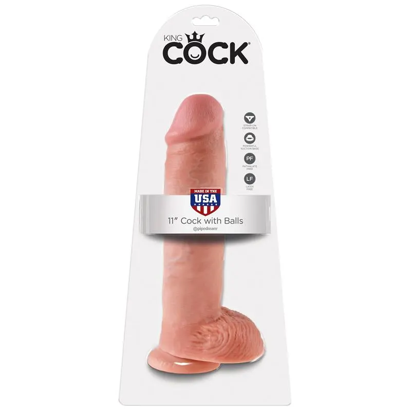 King Cock Pene con Testículos de 11 - Color Natural · KING COCK · Dildos — photo 2