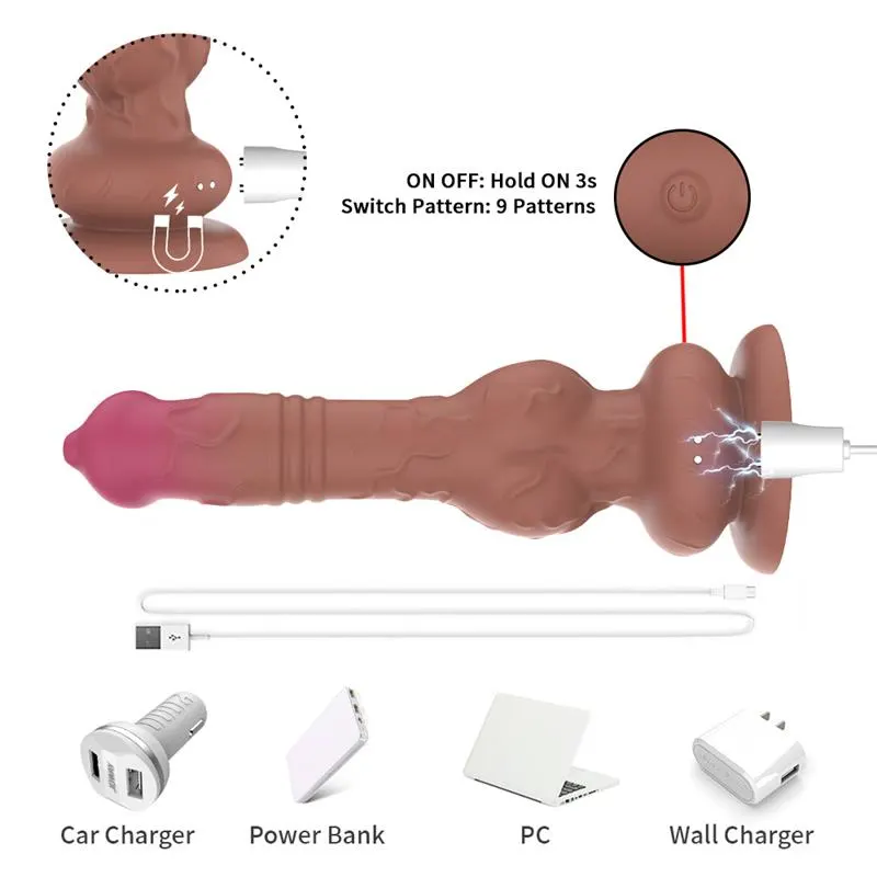 Dildo con Vibración y Movimiento Thrusting 22.5 cm · URBAN SKY · Dildos — photo 7
