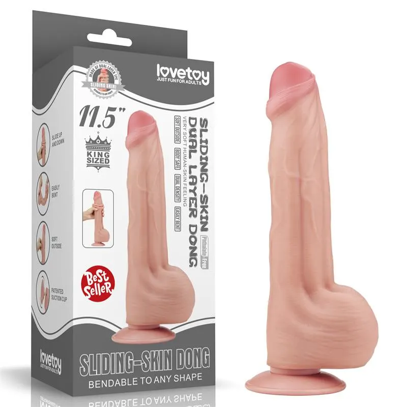 Dildo Dual Layer Piel Retractil 11.5 · LOVETOY · Dildos — photo 11