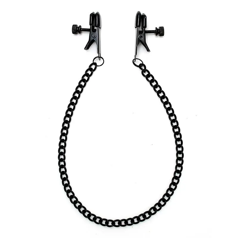 Pinzas para Pezones con Cadena Color Negro · BONDAGE PLAY · Pinzas y Pezoneras