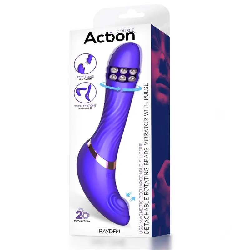 Rayden Vibrador con Pulsación y Bolas Internas Desmontable Dos Posiciones · ACTION · Estimuladores de Clítoris — photo 12