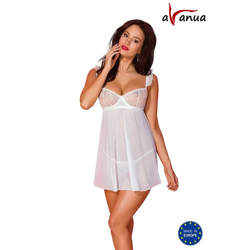 Milagros Chemise y Tanga Blanco · S/M · AVANUA · Conjuntos y Bodies