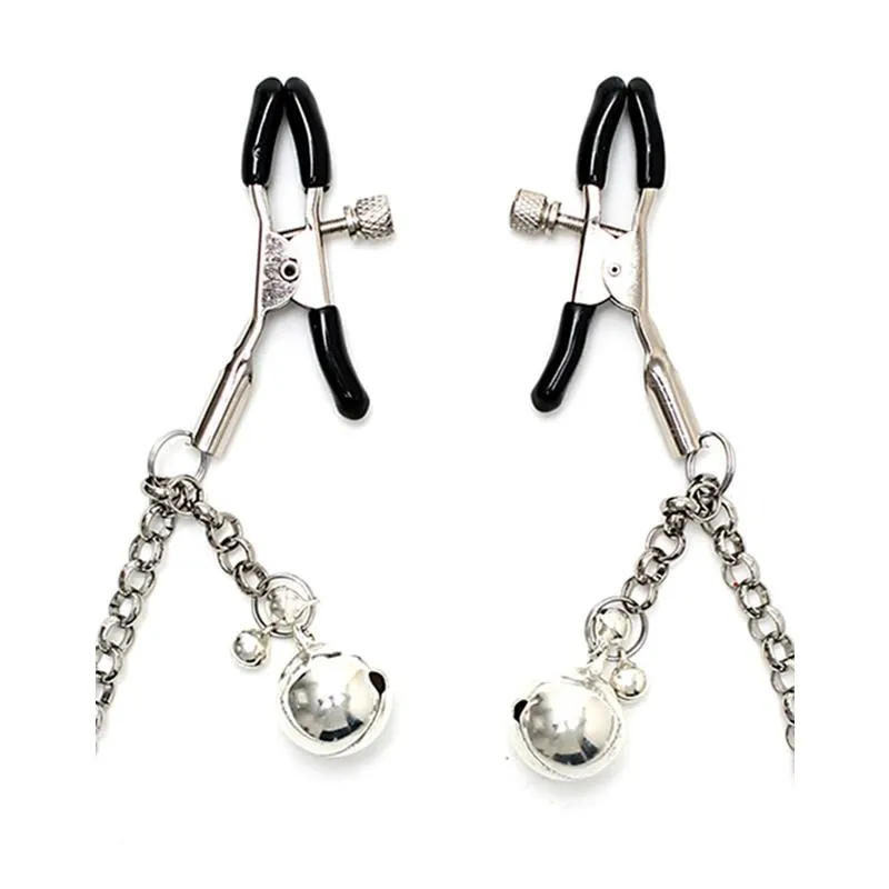 Pinzas para Pezones con Cadena y Cascabel · BONDAGE PLAY · Pinzas y Pezoneras — Foto 2
