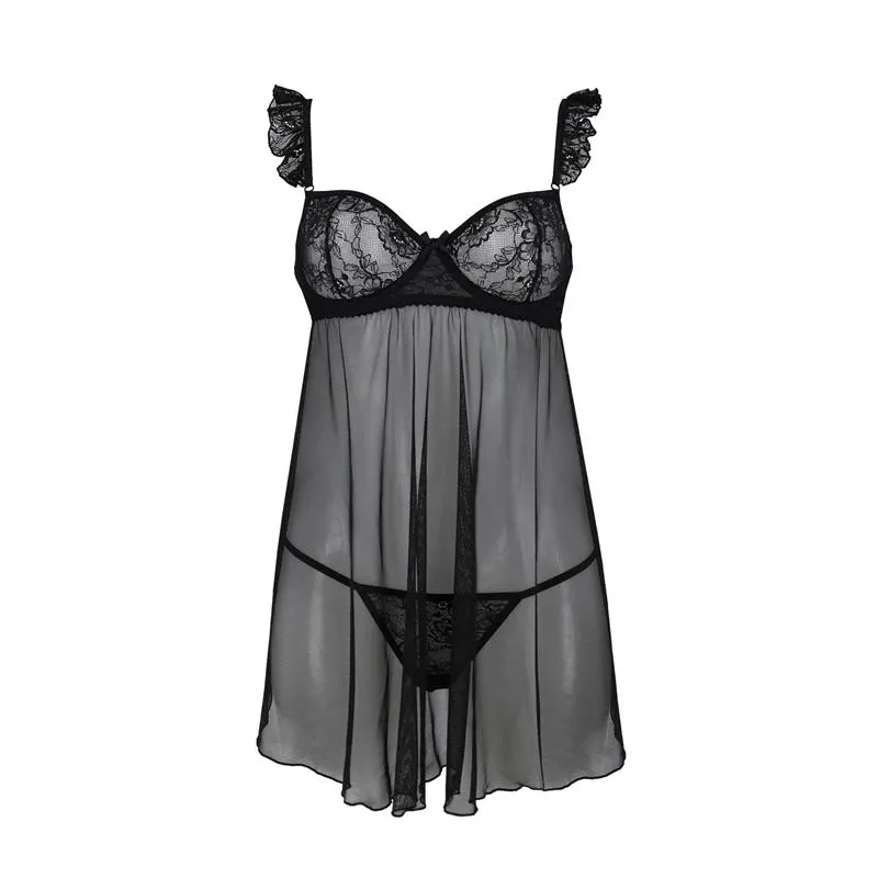 Milagros Chemise y Tanga Negro · S/M · AVANUA · Conjuntos y Bodies — photo 3