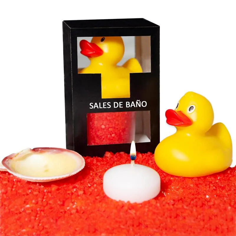 Set Sales Baño Aroma Frutos Rojos Pato, Vela y Concha 150 gr · DIVERTY SEX · Cuidado Íntimo y Masaje