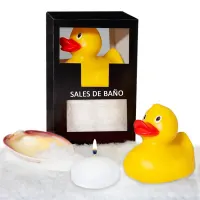 Set Sales Baño Aroma Coco Pato, Vela y Concha 150 gr · DIVERTY SEX · Cuidado Íntimo y Masaje