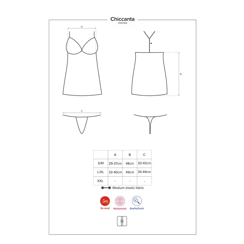 Chiccanta Chemise y Tanga · S/M · OBSESSIVE · Conjuntos y Bodies — Foto 3